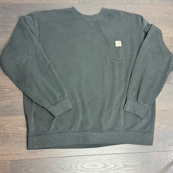 Carhartt Black Crewneck Sweater with Ribbed Cuffs - Picture 1 of 3